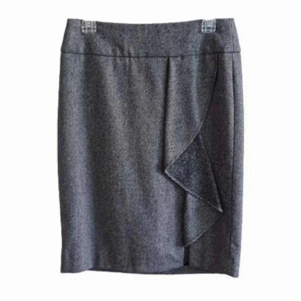 Talbots Wool Blend Ruffle Pencil Skirt Business Casual Work Professional 4